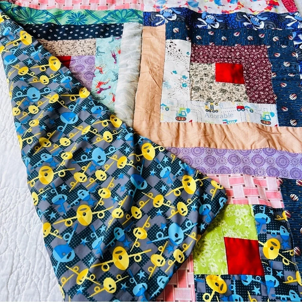 40”x27 Homemade Quilted Throw ,picnic quilt.